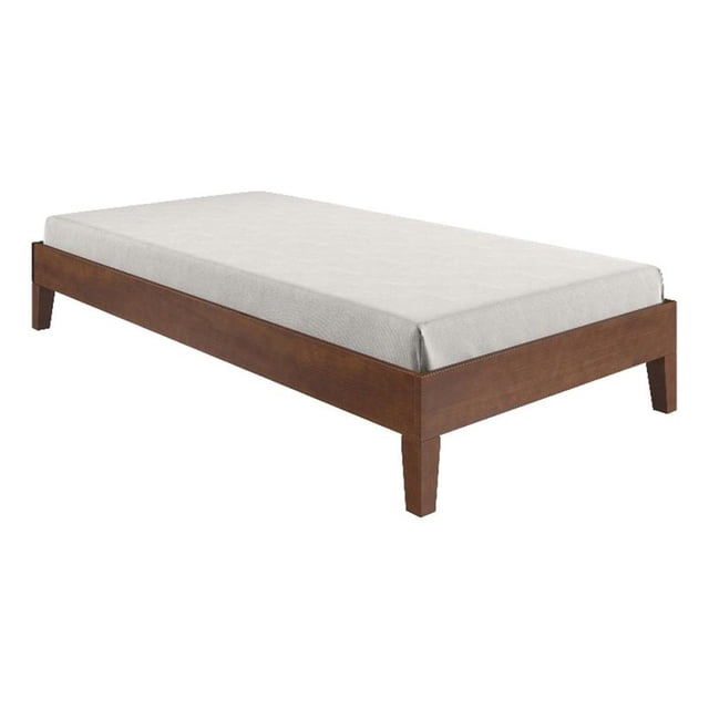 Pemberly Row Lit Plateforme Moderne / Contemporain Simple en Bois Naturel