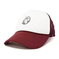 thumbnail image 2 of DALIX Ghost Embroidery Halloween Trucker Hat in Maroon White, 2 of 3
