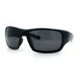 thumbnail image 4 of Mens Polarized Antiglare Biker Wrap Around Plastic Sport Sunglasses Shiny Black - Black, 4 of 8