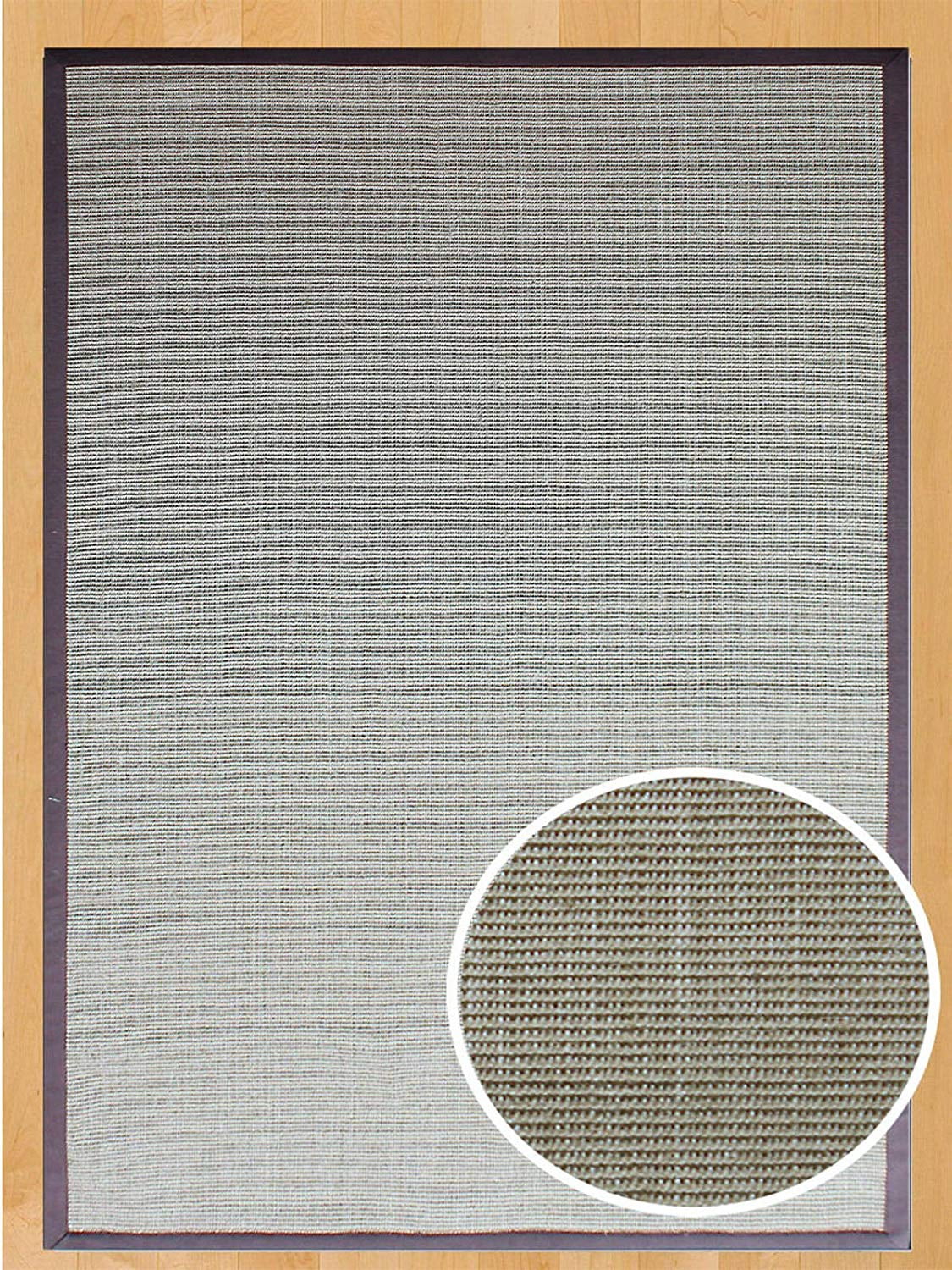 A1HC Sisal Rug Natural Fiber Area Rug Non-Skid Latex Backing Sisal Rug for Entryway, Dining or Living Room Brown BorderVarious SizesBeige/Brown- 5'X8'