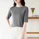 thumbnail image 4 of Mujeres Manga Corta Tops Impresión Casual Cuello Redondo, Blusa de Moda para Todo el Uso de Fiesta de Temporada, 4 of 4