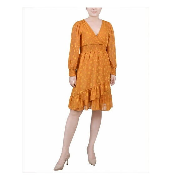 NY Collection Womens Petites Dotted Short Mini Dress