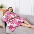 thumbnail image 5 of Oversized Wearable Blanket Hoodie,Pink Plaid Baseball Pattern Sherpa Blanket Hoodie with Super Pockets,Super Warm Fuzzy Pullover for Women & Men, 5 of 6