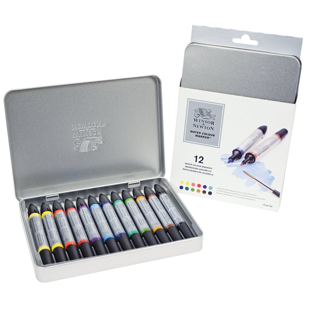 Winsor & Newton Watercolor Marker Set, 12Colors