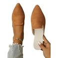 thumbnail image 6 of Gomelly Women Flat Slides Pointed Toe Mules Flats Slip On Backless Loafers Anti-Slip Ballets Party Brown 10, 6 of 7