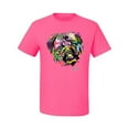 thumbnail image 2 of Wild Bobby, Colorful Rainbow Cute Pug Animal Lover Men's Graphic T-Shirt, Neon Pink, Small, 2 of 3
