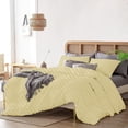 thumbnail image 3 of 3 Piece Duvet Cover Set Luxury 800 Thread Count 100% Egyptian Cotton Super King Plus (120"x120") Inch Duvet Cover with Zipper Closure & Corner Ties - Ivory Stripe, 3 of 7