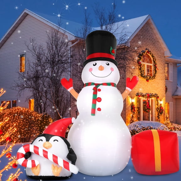 SOLEDI 6FT Christmas Inflatable Snowman with LED Light Holiday Outdoor Decor