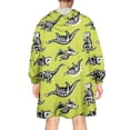thumbnail image 2 of Wearable Oversized Blanket,Green Dinosaurs Skeletons Pattern Wearable Blanket Hoodie for Adults,Cozy Hooded Blankets with Super Pockets,Super Warm Fuzzy Pullover for Women & Men, 2 of 6