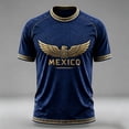 thumbnail image 6 of Zimjoy 2026 Mexico Soccer Jersey for Men World Soccer Game Mexico Team Short Sleeve Mock Crew Neck Football Jersey Shirts Navy M, 6 of 6