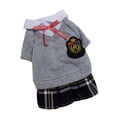 thumbnail image 2 of Ropa para mascotas, suave y cómoda, de poliéster, estilo universitario, para fiestas, cumpleaños, uso diario, falda de mujer, gris, L, 2 of 12