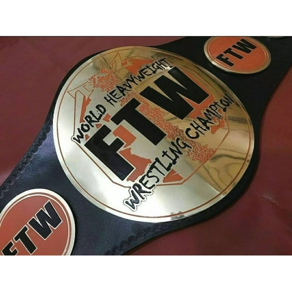14Stars Cowhide Leather World Heavyweight Wrestling Championship Belt, Multicolor