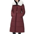 thumbnail image 3 of Rutainlusire Womens Trendy Warm Hoodless Puffer Parka Jackets Women's Winter Down Jacket Long Over The Knee Collar Waist Cinched Coat Jacket, 3 of 4
