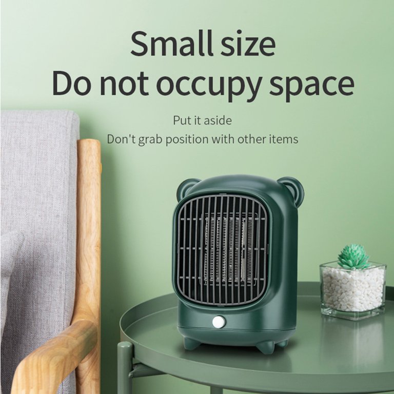 Morease Electric Heater Mini Fan Heater Portable Small Desktop Fan Heater  Ceramic Heating Warm Air Blower Household Heater For Winter, Green -  Walmart.com