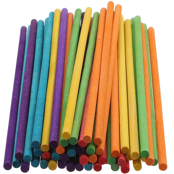 LEORX 50pcs Colored Jumbo Craft Sticks for Children’s Games Assorted Color Sculpture