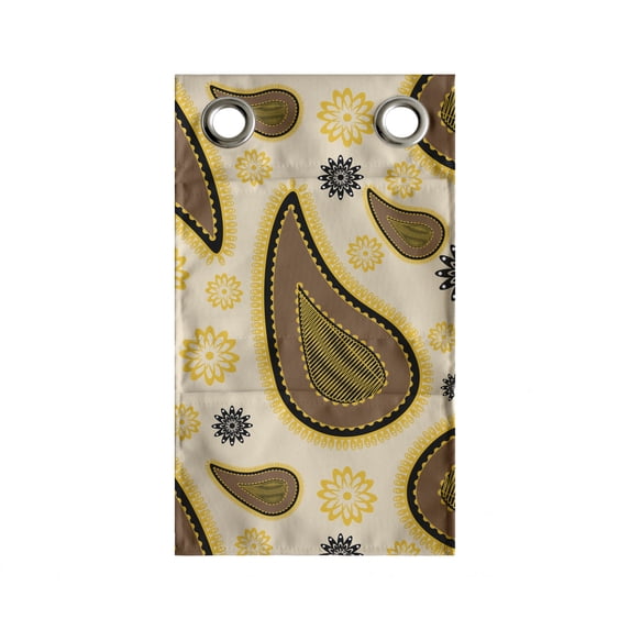 Paisley Hanging Pocket Organizer, Continuous Eastern Motifs Floral Ornaments Vintage Illustration, Printed Polyester Storage Bag with Pockets, 9" x 16", Caramel Beige