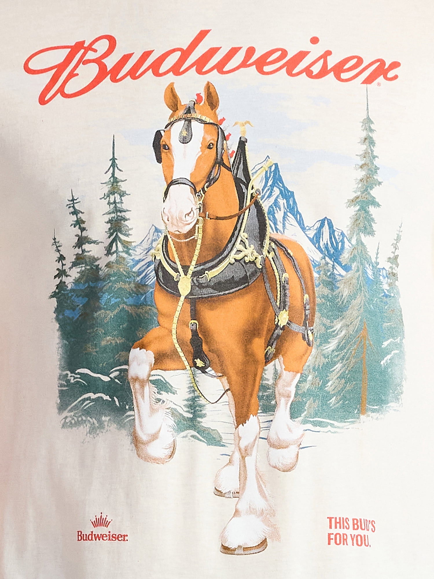 Budweiser Clydesdale Men's and Big Men's Holiday Graphic Tee, Sizes S-3XL