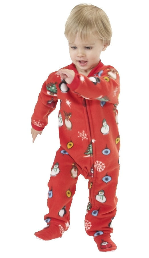 Footed Pajamas - Footed Pajamas - Holly Jolly Christmas Infant Fleece