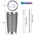thumbnail image 3 of 20oz Tumbler with Lid and Straw Stainless Steel Tumbler Cup Vacuum Insulated Double Wall Travel Coffee Mug Perfect for Car Cup Holders(Gray 1 Pack), 3 of 7
