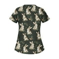thumbnail image 5 of Plus Size Scrubs，Scrubs for Women Trendy Easter Printing Plus Size Scrubs Tops Casual V Neck Short Sleeve Uniform with Pocket，Black，XXL, 5 of 5