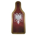 thumbnail image 2 of KuzmarK Wine & Cheese Glass Cutting Board Wood Box Gift Set - Albanian Flag, 2 of 2