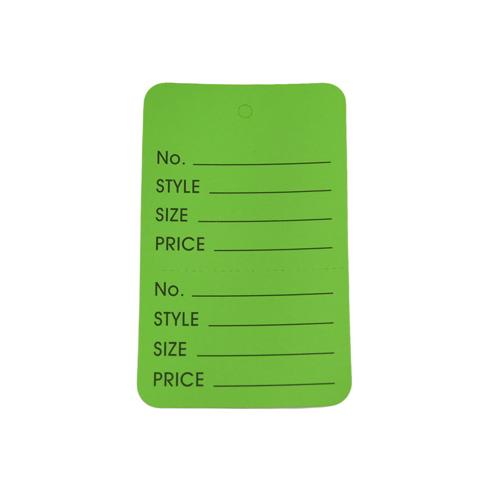 GREEN 1000 PCS Large Perforated  Hang Tags Coupon Price Paper Label Card 