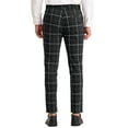 thumbnail image 3 of Unique Bargains Men's Plaid Slim Fit Flat Front Business Checked Trousers 36 Black, 3 of 6