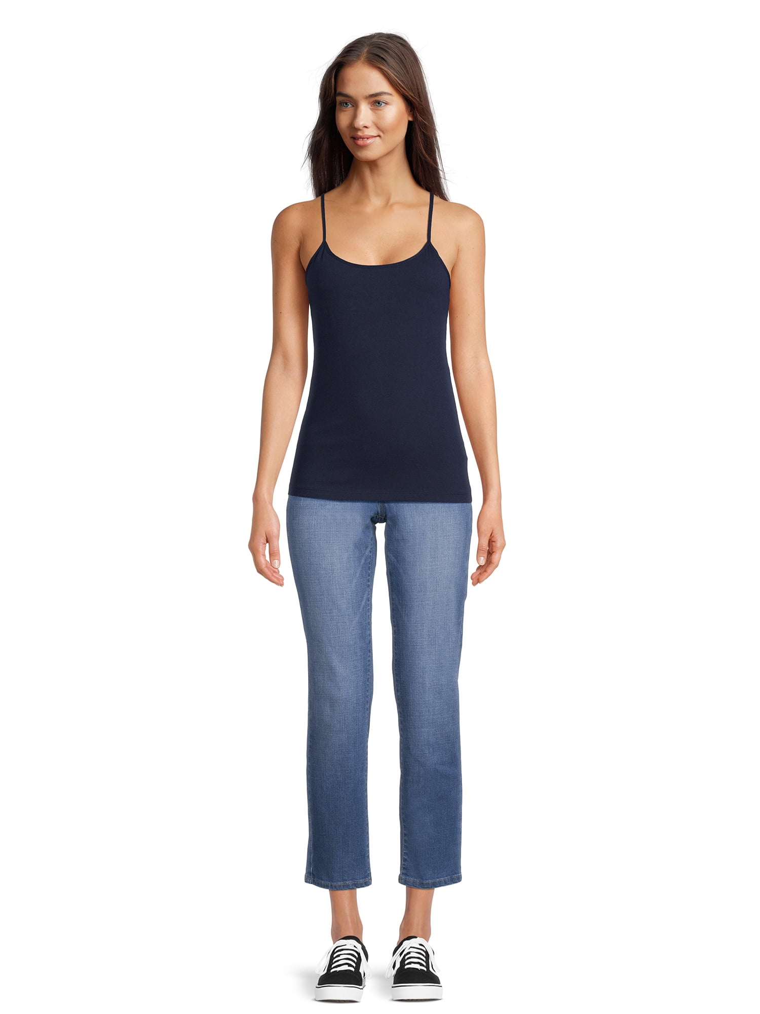 Time and Tru Women’s Cami Top with Adjustable Straps, Sizes XS-XXXL