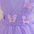 thumbnail image 5 of Girls Party Dress Purple Sequin Butterfly Tulle Sleeveless A-Line Sparkly Kids Little Girl Birthday Gown,Size 3-4T, 5 of 8