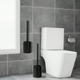 thumbnail image 4 of Unique Bargains Stainless Steel Toilet Bowl Brush and Holder Wall Mounted Black, 4 of 5