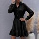 thumbnail image 2 of Vestido Camisero Casual Con Botones Vestido Camisero De Manga Larga Con Solapa Mini Vestido Camisero Vestido Camisero Con Lazo En La Cintura Con Volantes Vestido Camisero Casual ANGGREK Otros, 2 of 6