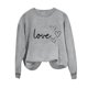 thumbnail image 4 of Sudadera Penkiiy Valentine para mujer: lindas camisetas del día de San Valentín Love Heart Graphic Print Suéter de manga larga Tops M Gray, 4 of 5