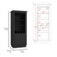 thumbnail image 2 of Lafayette Bar Cabinet with 4-Bottle Rack, Upper Glass Holder and Dual Door Design Macadamia, 2 of 7