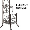 thumbnail image 3 of Simple Houseware English Style Bathroom Toilet Tissue Roll Holder Stand with Shelf, Bronze, 3 of 8