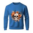 thumbnail image 5 of Halloween Sweatshirts for Men Long Sleeve Casual Crewneck Bloom Skull Graphic Sweatshirt Pullover Tops, 5 of 5