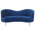 thumbnail image 2 of Coaster Sophia Modern Velvet Upholstered Camel Back Loveseat Blue, 2 of 8