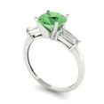 thumbnail image 2 of Clara Pucci 14K White Gold 2ct Green Three-Stone Ring for Women, 2 of 8