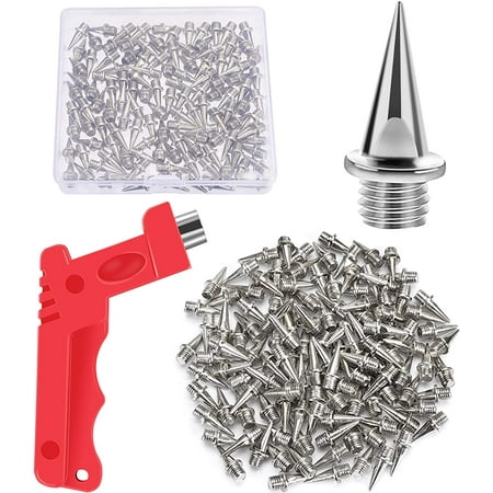 120PCS 1/2inch Stainless Steel Track and Cross Country Spikes Golf Shoe Spikes with Spike Wrench  Replacement Spikes for Sprint Sports Short Running Track Shoes