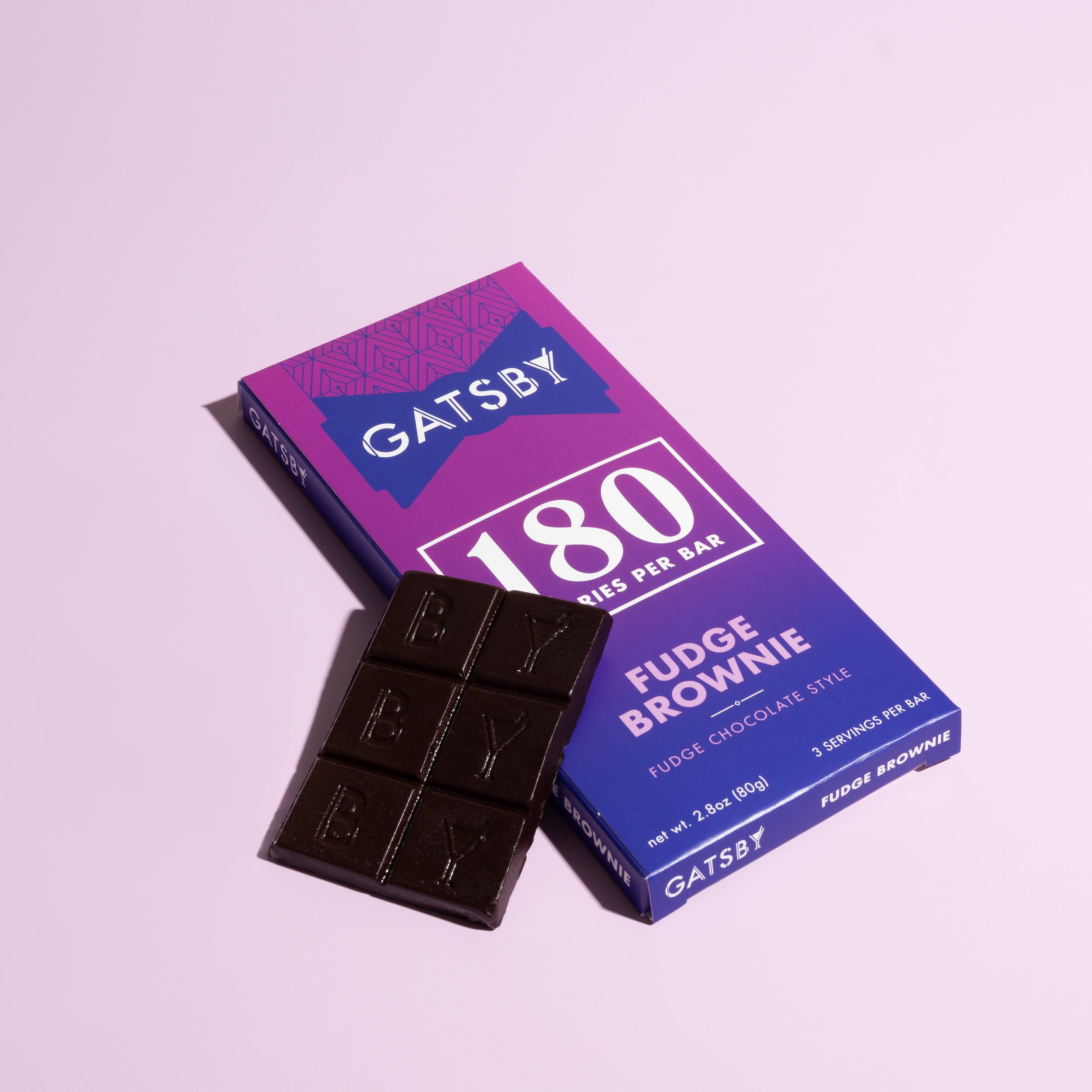 Gatsby Chocolate Fudge Brownie Chocolate Bar, Low Sugar, Dairy-Free, 2.8 oz