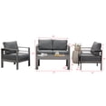 thumbnail image 4 of Superjoe Outdoor Aluminum Furniture Set 4 Pcs Patio Sectional Chat Sofa Conversation Set with Table,Gray, 4 of 7