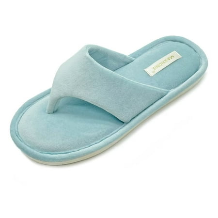 

HYwys Women’s Indoor Slippers Lady’s Memory Foam Flip Flops Velvet House Spa Comfy Slide on Slippers for Women Open Toe Shoes
