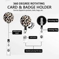thumbnail image 2 of Plastic Business Card Holder Cute Lanyard ID Holder Retractable ID Holder Lanyard Neck Strap Lanyard with Business Card (Leopard Print), 2 of 4