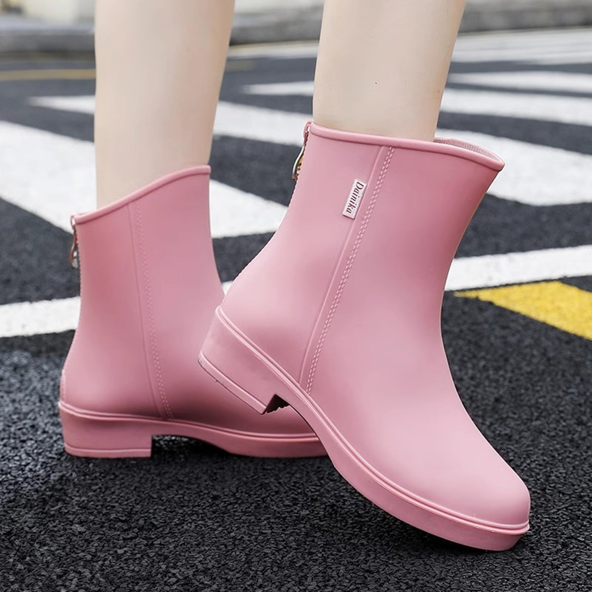 AUXDIQ Rain Shoes Women Mid-calf Boots Waterproof Rain Boots Outdoor Garden Shoes