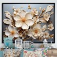 thumbnail image 2 of Designart "Blossoms in White Orchid Tree Garden V" Oversized Floral Framed Wall Art - Modern Farmhouse Yellow Abstract Floral Hallway Framed Wall Art Decor, 2 of 7