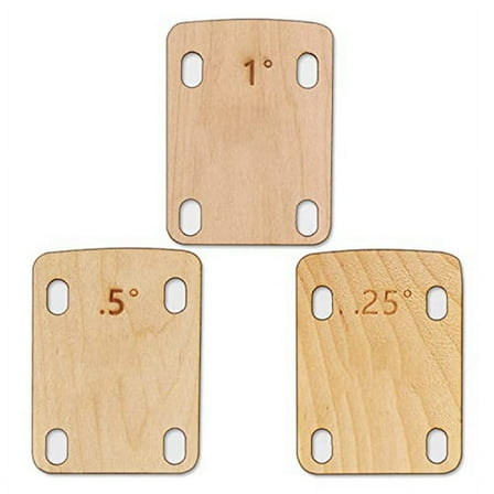 3Pcs Guitar Neck Shims, Solid Maple Wood Guitar Neck Shim Protection 0.25, 0.5 and 1 Degree Guitar Neck Plate Tool