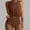 #115-Brown, variant on Women's Ruffle Bikini Set - Peplum Tankini Top & High-Waisted High-Cut Swim Bottom