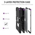 thumbnail image 5 of For Apple iPad 8th Generation 2020 10.2 inch / A2270 / A2430 / A2429 / A2428 Dual layer Shockproof Heavy Duty Kickstand Tablet Case Cover Black/Black, 5 of 6