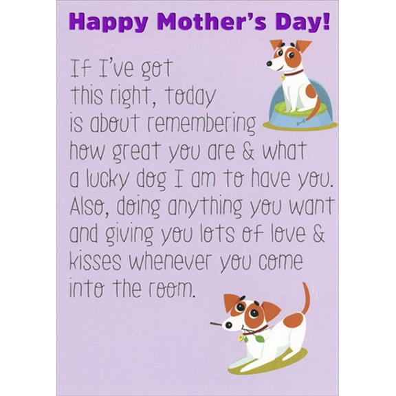 RSVP If I've Got This Right : White and Brown Dog Cute Mother's Day Card from the Dog