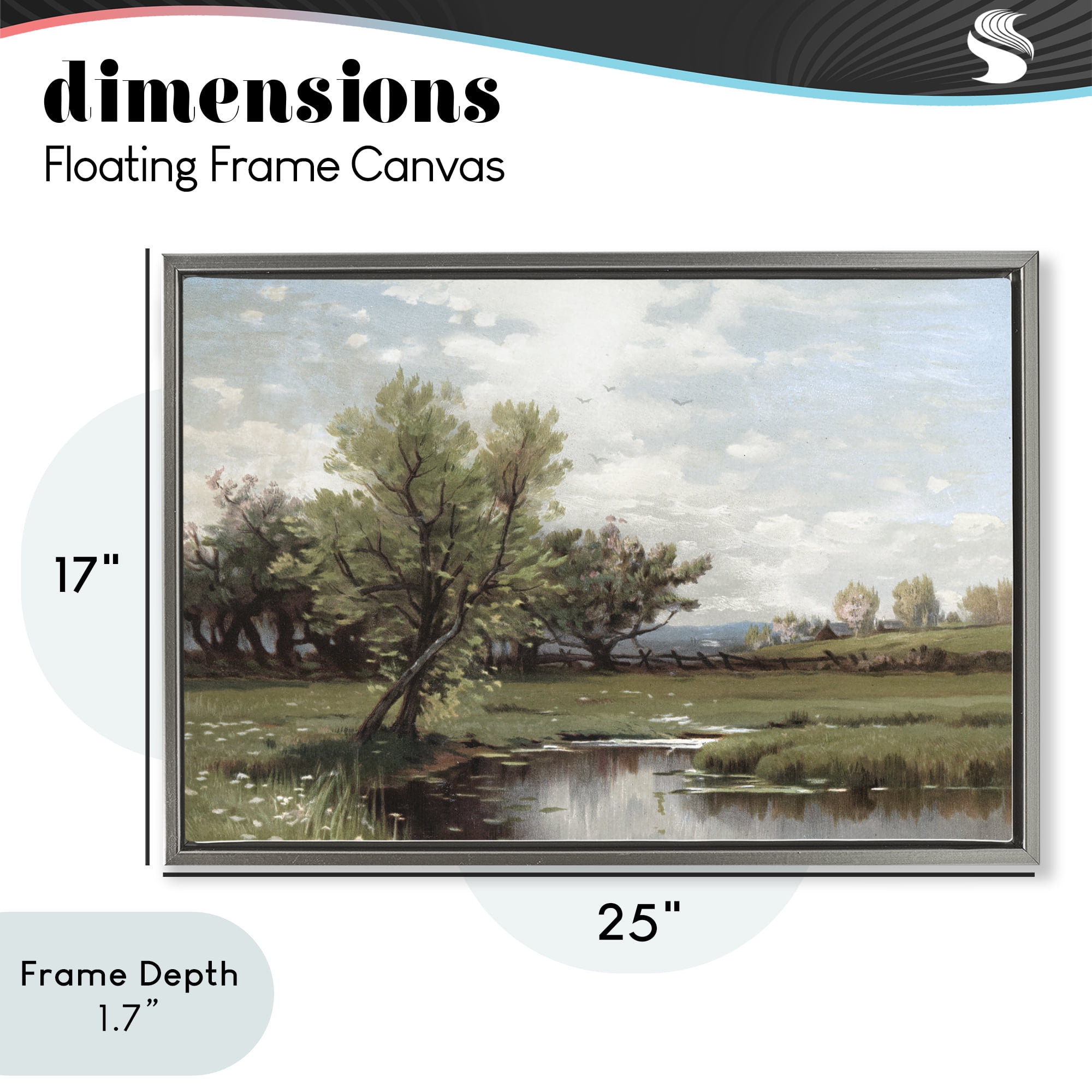 Stupell Industries Ecstatic Spring Landscape Gray Framed Floater Canvas Wall Art, design by Lula Bijoux & co.