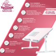 thumbnail image 4 of Husband Pillow - Lap Desk Pink Wood Small Top - Fits Up to 17" Laptop - with Dual Cushion, Wrist Rest & Built-in Mouse Pad, Portable Laptop Stand for Bed, Multifunctional Slot for Tablet, Pen & Phone, 4 of 5